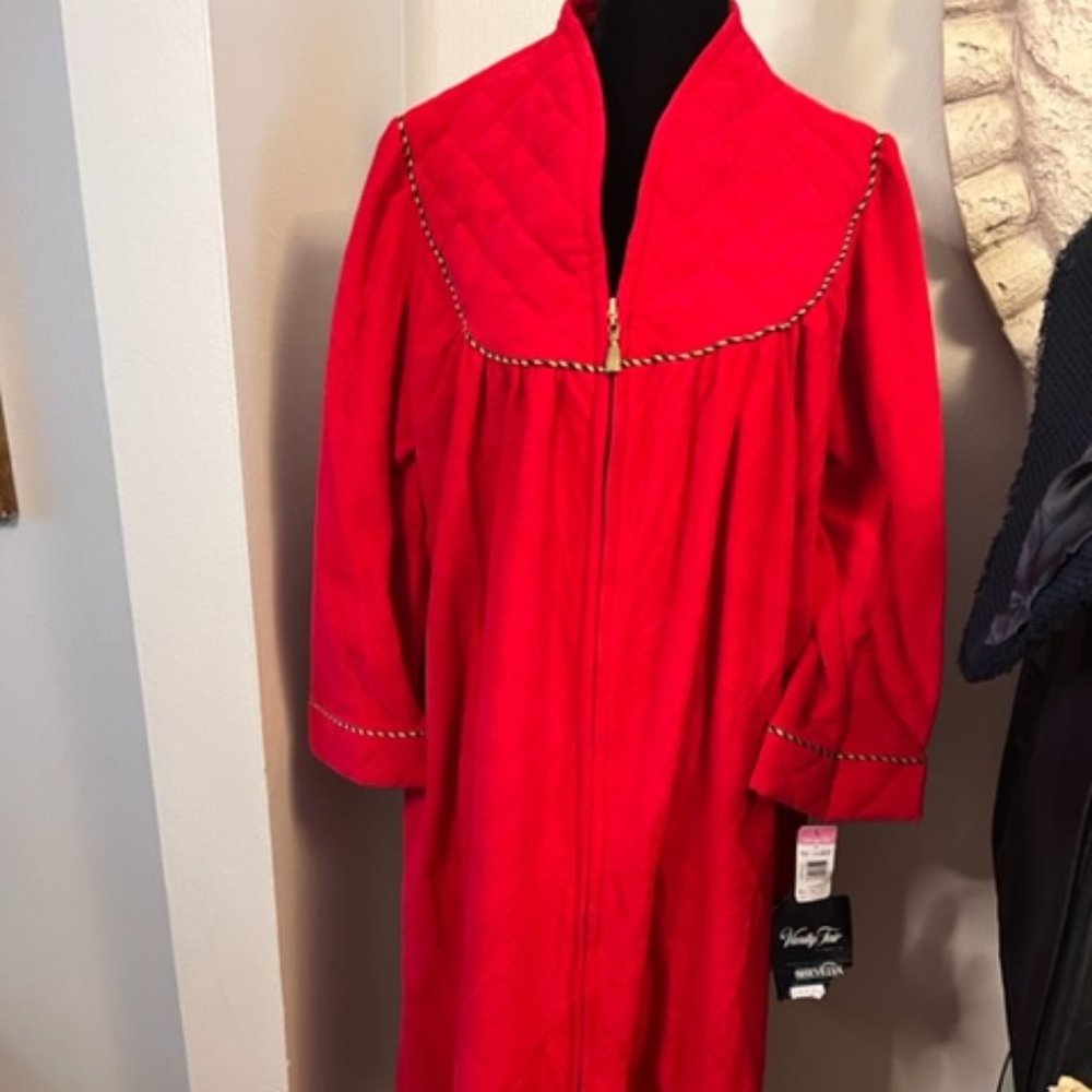 NWT Vintage Vanity Fair Really Red House Robe Large Petite